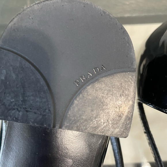 Prada Black Patent Open Toe Flats - Picture 8 of 9
